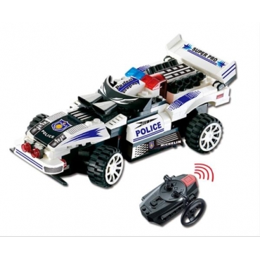 Masina de politie compatibila lego, cu telecomanda