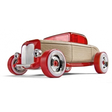 Hot Rod HR1 rosu, masinuta din lemn